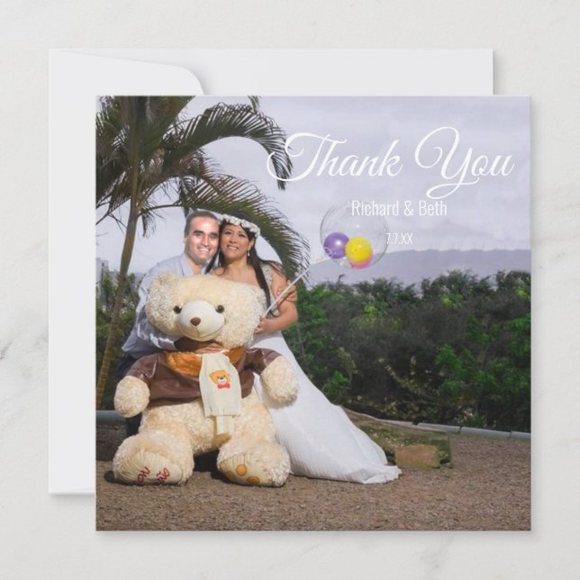 Carte Mariage de Merci romantique moderne (Devant)