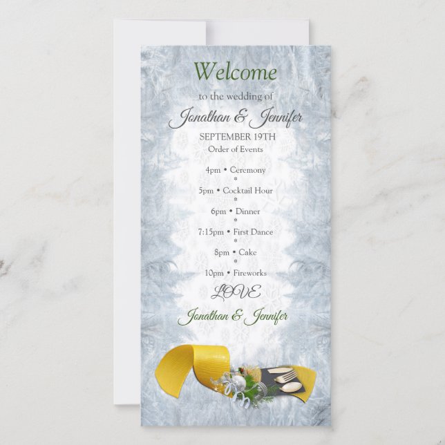 Carte Mariage de Noël blanc (Devant)