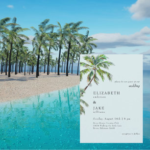 Carte Mariage de palmier à feuillage tropical de la mer