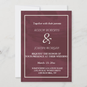 Carte Mariage de Parties scintillant Bourgogne et 