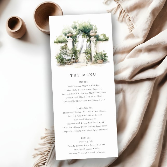 Carte Mariage de paysage de jardin français classi (Créateur téléchargé)