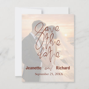Carte Mariage de plage au coucher du soleil romantique,
