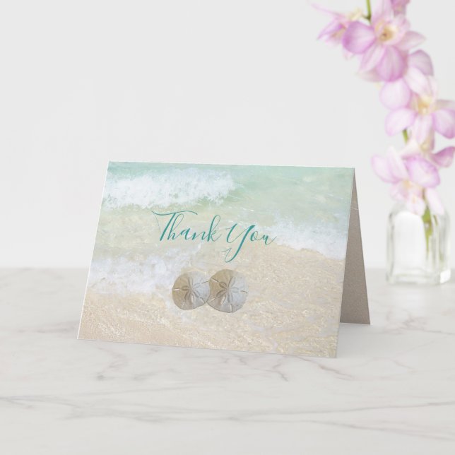 Carte Mariage de plage de sable Dollars Merci (Orchidée)