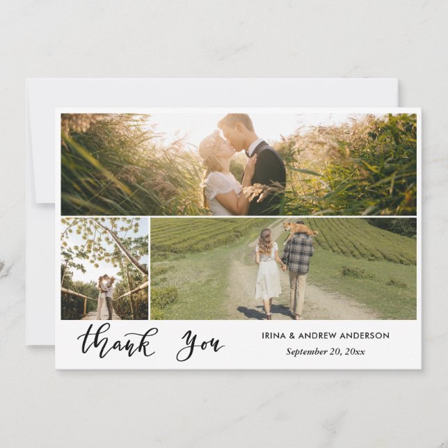 Carte Mariage de script de Merci décontracté (Devant)