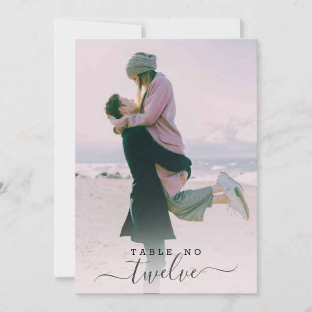 Carte Mariage de script photo personnalisé 5x7 Table Car (Devant)