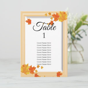 Carte Mariage de siège automne