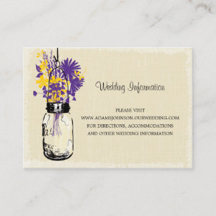 Carte mariage de site Web Mason Jar Fleur sauvage
