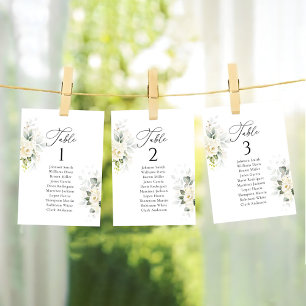 Carte Mariage de table de de Roses blanches