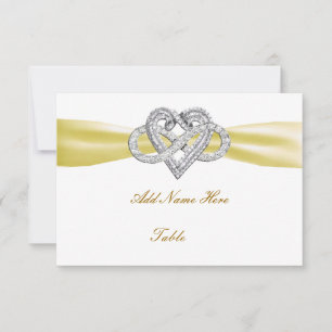 Carte Mariage de table de l'infini jaune