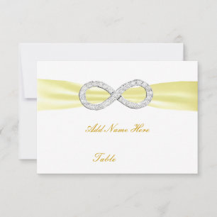 Carte Mariage de table Diamond jaune Infinity