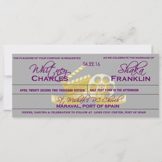 Carte Mariage de thème de film (Devant)