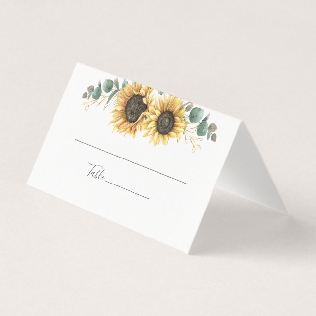Carte Mariage de tournesol Floral Eucalyptus (Front)