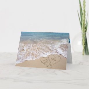 Carte mariage des Coeurs de plage
