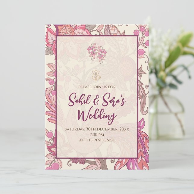 Carte Mariage Desi Faire-part de mariage indien (Debout devant)