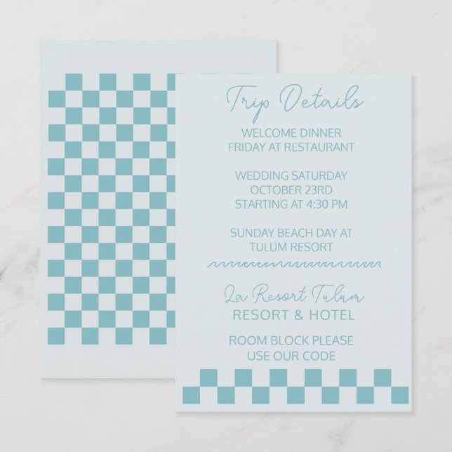 Carte mariage détaillée (Devant / Derrière)