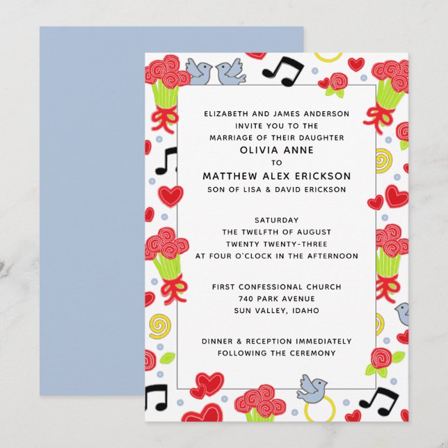 Carte Mariage d'été (Devant / Derrière)