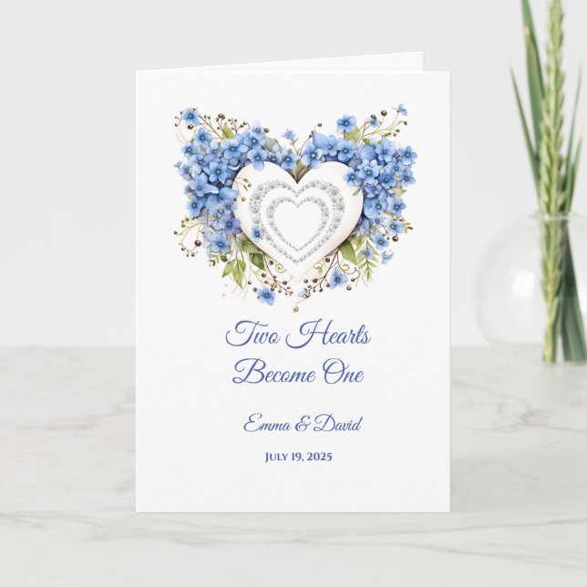 Carte mariage Deux Coeurs Deviennent Un (Devant)