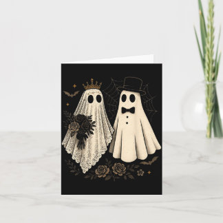 Carte Mariage d'Halloween de la mariée et du marié fantô
