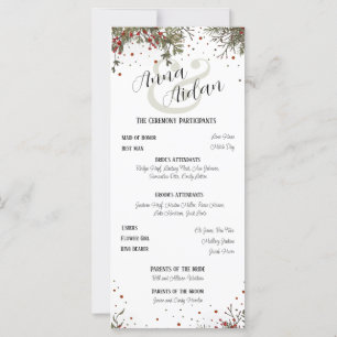 Carte Mariage d'hiver Elégante Inspiritisme moderne