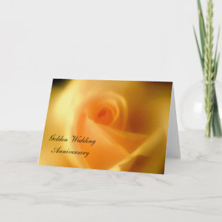 Carte Mariage dorée rose jaune dorée