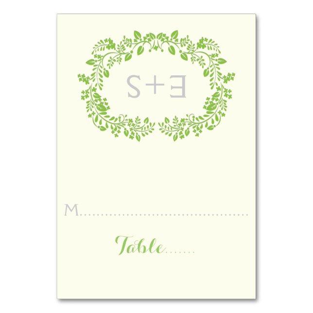 Carte mariage du cadre de feuillage vert ressort (Par défaut)