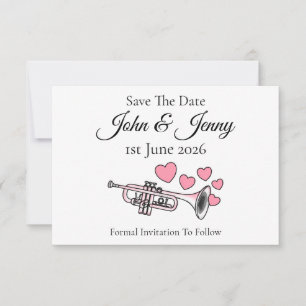 Carte Mariage du musicien de trompette Enregistrer la da