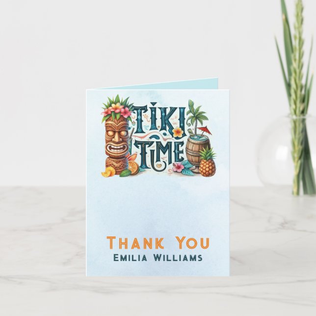 Carte Mariage du parti Tropical Tiki Luau Fête des marié (Devant)