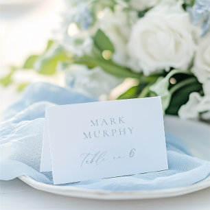 Carte Mariage Dusty Blue & White Calligraphy