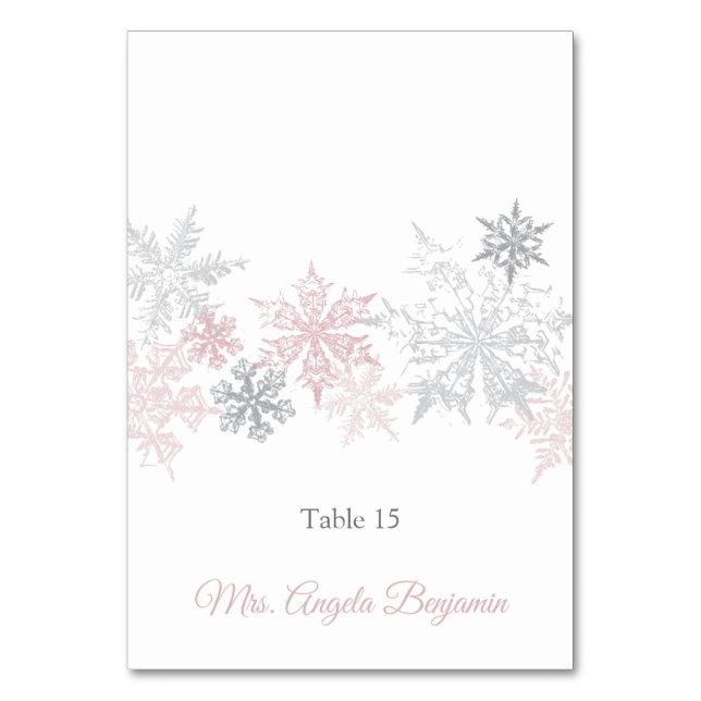 Carte Mariage Dusty Pink & Silver Snowflakes (Par défaut)