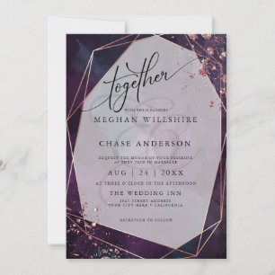 Carte MARIAGE Dusty Plum Purple Jaspé