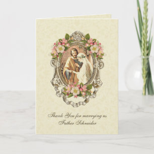 Carte Mariage élégant Vintage catholique