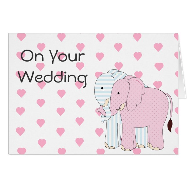Carte Mariage éléphant Whimsical (Devant horizontal)