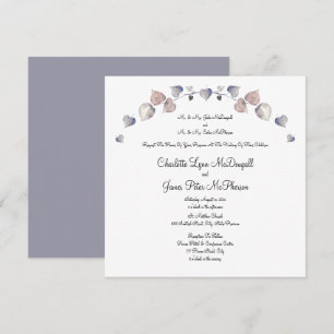 Carte Mariage en cuir écossais doux violet