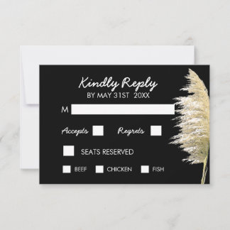 Carte Mariage en herbe Pampas RSVP