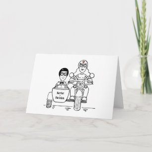 Carte Mariage en moto et side-car