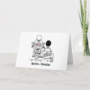 Carte Mariage en moto et side-car