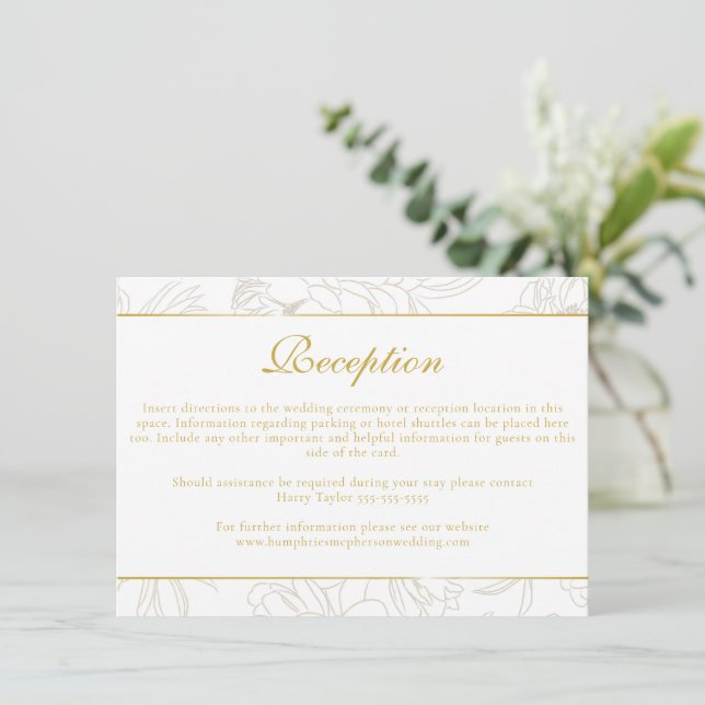 Carte Mariage Encadrement Chic De Réception (Debout devant)
