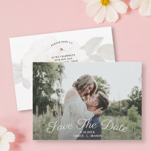 Carte Mariage Enregistrer la date Photo Joli sac floral
