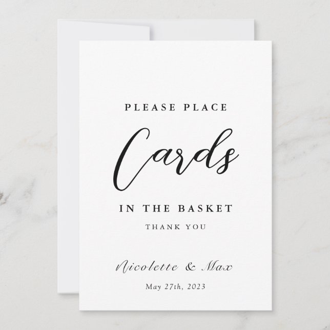 Carte mariage et panneau de panier (Devant)