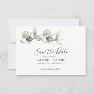 Carte Mariage Eucalyptus Botanical Foliage Enregistrer l
