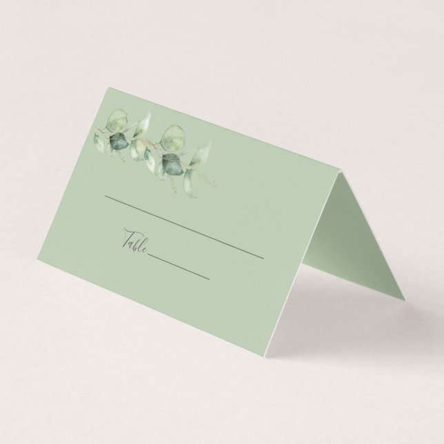 Carte Mariage Eucalyptus Succulente Foliage (Front)