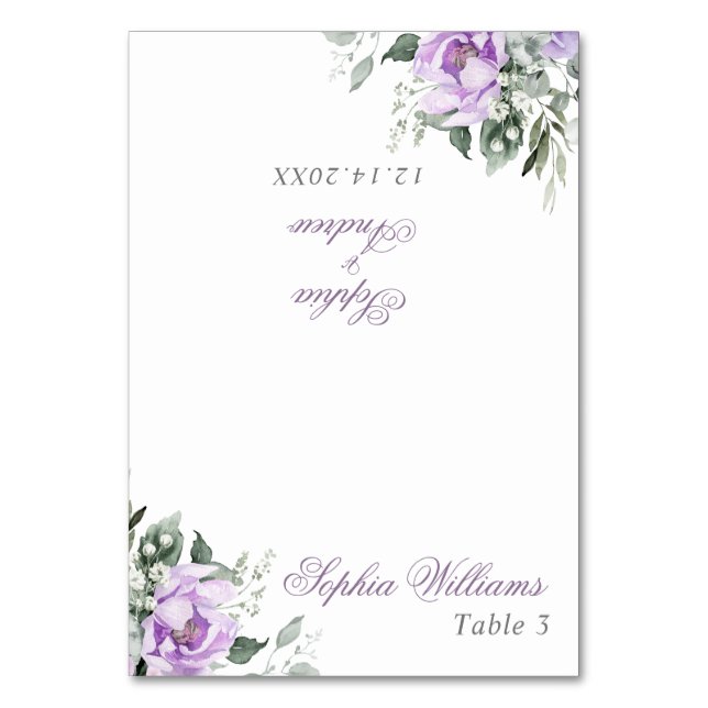 Carte Mariage Eucalyptus Violet Flowers (Par défaut)