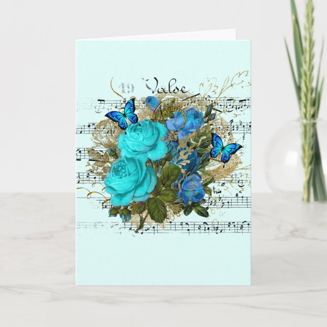 Carte Mariage Félicitations Ajouter des noms Rose Epheme (Devant)