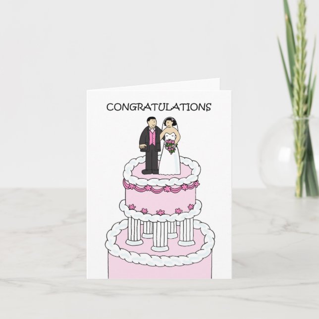 Carte Mariage Félicitations Mariée et Salle (Devant)