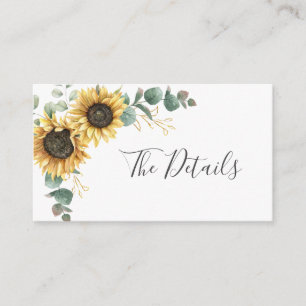 Carte Mariage Feuille Sunflower Eucalyptus