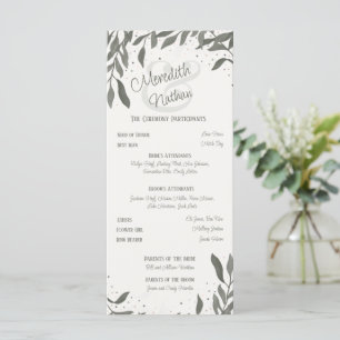 Carte Mariage Feuilles Simple Moderne Élégant Inspirété