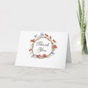 Carte Mariage fleur sauvage Aquarelle merci