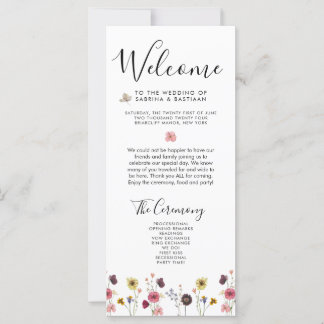 Carte 🌸 💍 Mariage Fleur sauvage Bienvenue