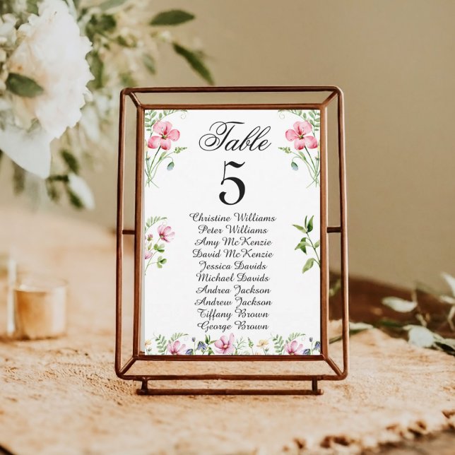 Carte Mariage Fleur sauvage de l'aquarelle (Créateur téléchargé)