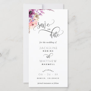 Carte Mariage Floral Lilac Violet Enregistrer La Date Si